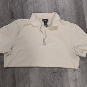 H&M Cream Zip-Up Sweater